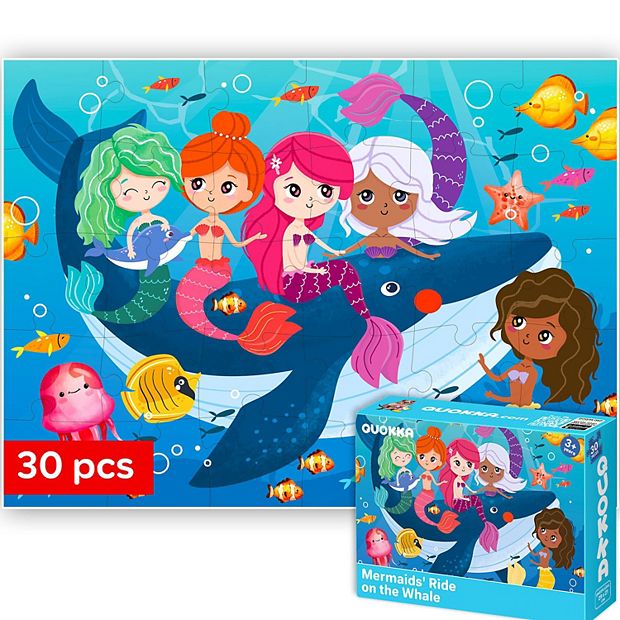 QQ english KidsReading part 2，part3セット QUOKKA Jigsaw Puzzles 30 Pcs Mermaids for Kids 3-5 Years