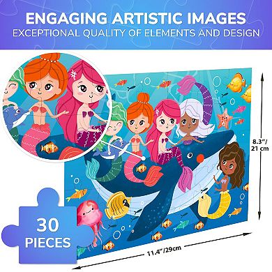 QUOKKA Jigsaw Puzzles 30 Pcs Mermaids for Kids 3-5 Years - Learning Puzzles - Educational Toys
