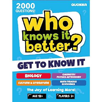 QUOKKA Set of 4 Who Knows It Better? STEM Board Game for Kids 8-12 - 2000+ Quiz Cards