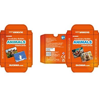 QUOKKA Animal Flash Cards 104 Educational Vocabulary Builder for Kids, Adults, ABA & ESL