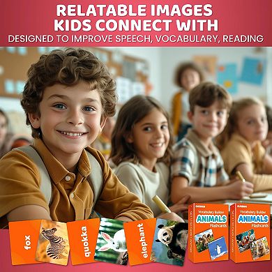 QUOKKA Animal Flash Cards 104 Educational Vocabulary Builder for Kids, Adults, ABA & ESL