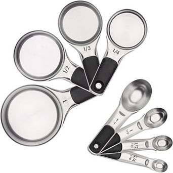 Stainless Steel Measuring Cups and Spoons 8 pc Set, 4 cup and 4 Spoons