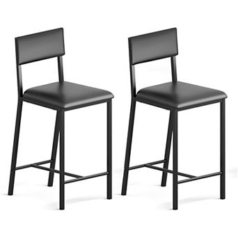 IDEALHOUSE Upholstered Bar Stool with Metal Legs