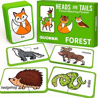 QUOKKA Toddler Puzzles 16 Matching Pairs of Wood Animals for Kids of 2-4 Years Memory Matching Game
