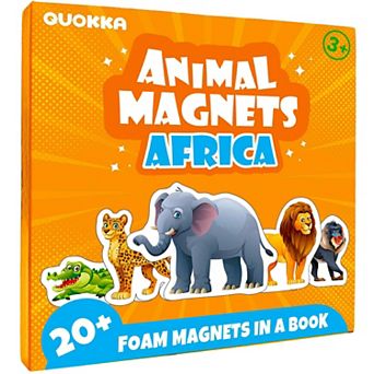 QUOKKA Travel Magnetic Puzzles 20 pc Africa Game with Extra-Long Play Book for Kids 3-5 Years