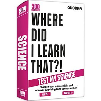 QUOKKA Where Did I Learn It? Science Trivia Game 500 Questions for Families, Teens & Adults