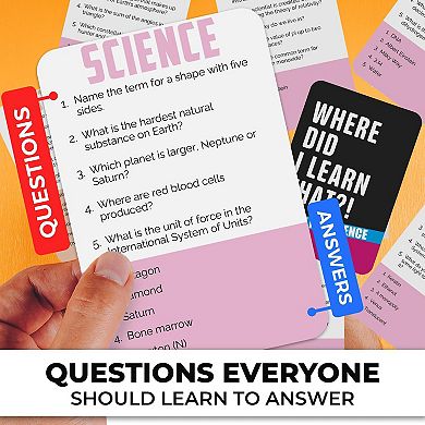 QUOKKA Where Did I Learn It? Science Trivia Game 500 Questions for Families, Teens & Adults
