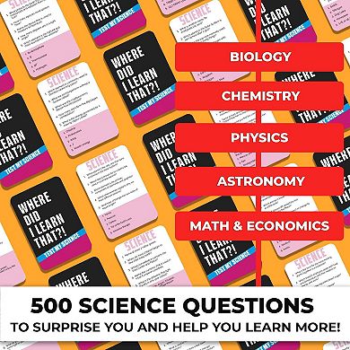 QUOKKA Where Did I Learn It? Science Trivia Game 500 Questions for Families, Teens & Adults