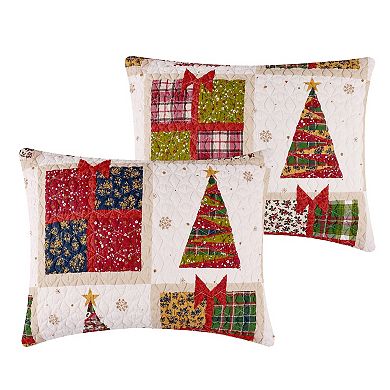 100% Cotton Face Microfiber Back with Polyester Fill Deck the Halls Sham Red