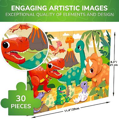 QUOKKA Jigsaw Puzzles 30 Pcs Dinosaurs for Kids 3-5 Years - Learning Puzzles - Educational Toys