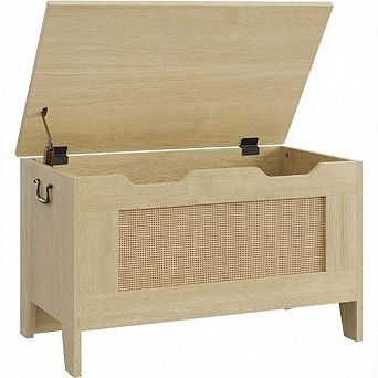 IDEALHOUSE Farmhouse Storage Chest with Safety Hinge