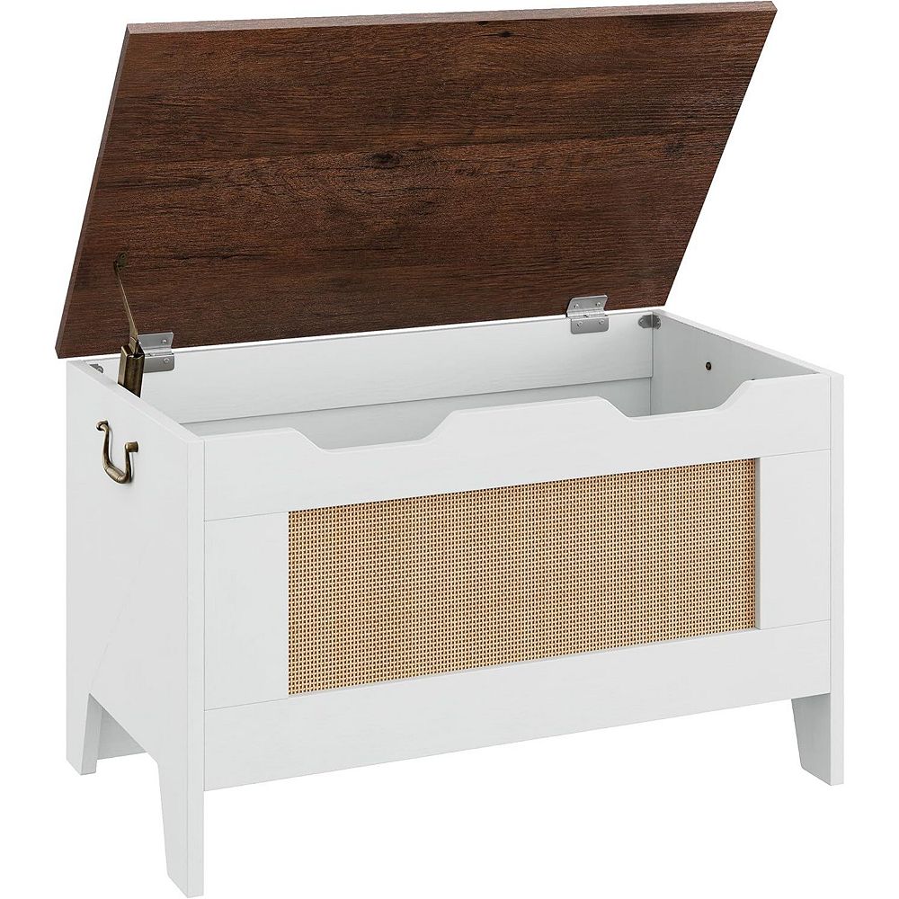 IDEALHOUSE Farmhouse Storage Chest with Safety Hinge