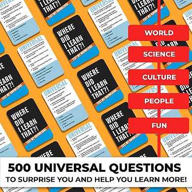 QUOKKA Where Did I Learn It? Universal Trivia Game 500 Questions for Families, Teens & Adults