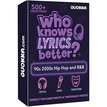 QUOKKA Who Knows Lyrics Better? 500+ Hip-Hop & R&B Challenges 90s2000s Music Trivia Game Night