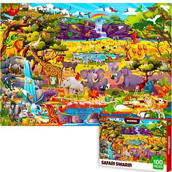 QUOKKA Safari Puzzles for Kids 6-8 Educational Animal Puzzle for Boys & Girls - 100 pc