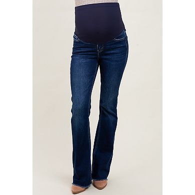 Maternity Raw Hem Bootcut Maternity Jeans