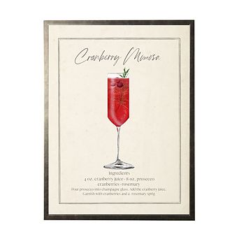 Watercolor Cranberry Mimosa Cocktail and Recipe