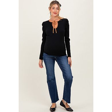 Maternity High Rise Crop Straight Raw Cut Hem Maternity Jeans