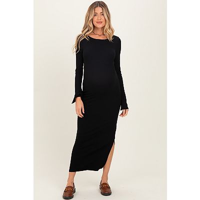 chinese dress ladies Blush Maternity Maxi Dress with Long Sleeves main image 0