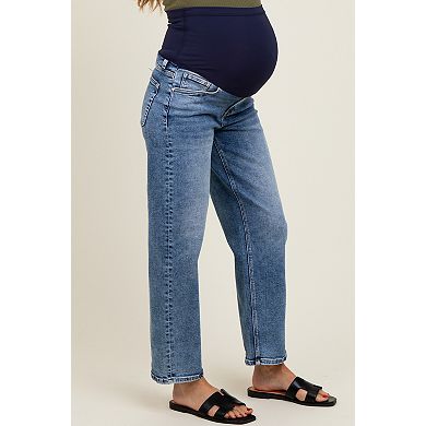 Maternity Slim Ankle Barrel Leg Maternity Jeans