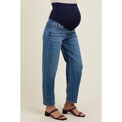 Maternity Vintage Wash Ankle Straight Leg Maternity Jeans