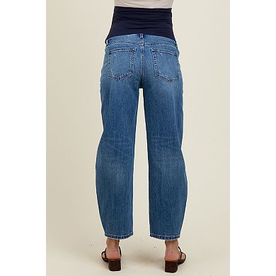 Maternity Vintage Wash Ankle Straight Leg Maternity Jeans