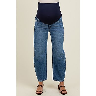 Maternity Vintage Wash Ankle Straight Leg Maternity Jeans