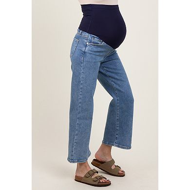 Maternity Wash Cropped Denim Maternity Jeans