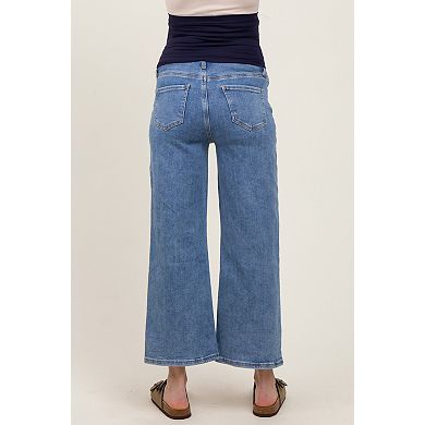 Maternity Wash Cropped Denim Maternity Jeans