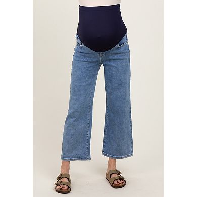 Maternity Wash Cropped Denim Maternity Jeans