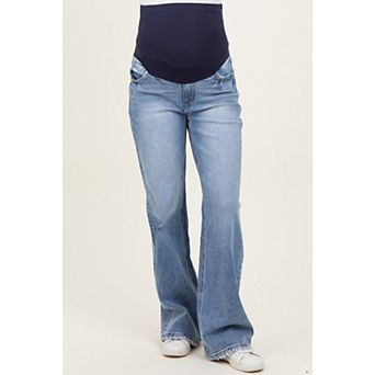 Maternity Vintage Wash Wide Leg Maternity Jeans