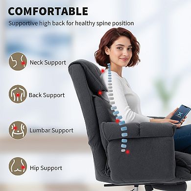 HOMCOM Executive Office Chair, Computer Desk Chair with Footrest
