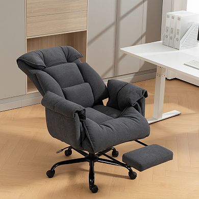 HOMCOM Executive Office Chair, Computer Desk Chair with Footrest