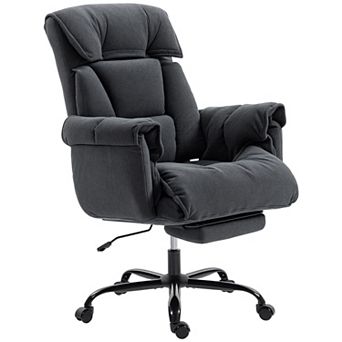 HOMCOM Executive Office Chair, Computer Desk Chair with Footrest