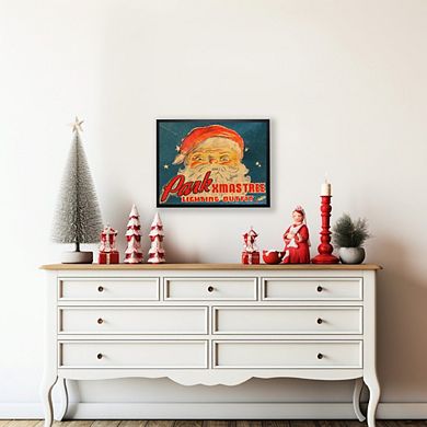 Vintage Santa Lighting Outfit Christmas Poster
