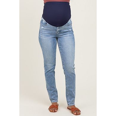 Maternity Blue Vintage Wash Skinny Jeans