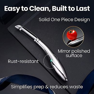 Vegetable Peeler, Stainless Steel Potato Peeler, High Tensile Ultra Sharp Blade Fruit Slicer