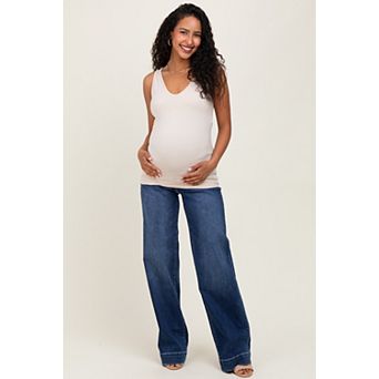 Maternity Trouser Hem Wide Leg Maternity Jeans