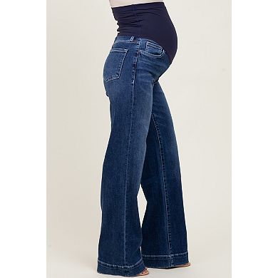 Maternity Trouser Hem Wide Leg Maternity Jeans