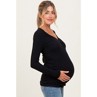 Maternity Sweetheart Ribbed Long Sleeve Top