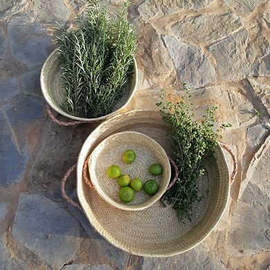 Tray with Leather Handles