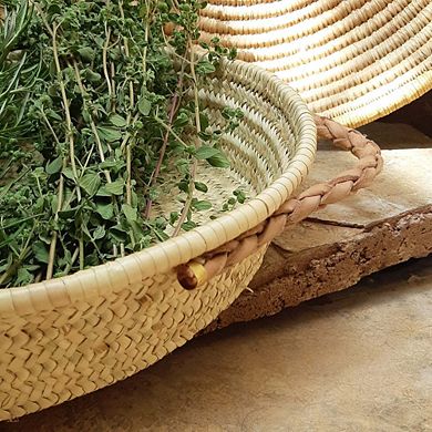 Tray with Leather Handles