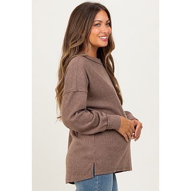 Maternity Brushed Ribbed Knit Pullover