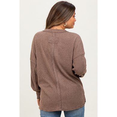 Maternity Brushed Ribbed Knit Pullover