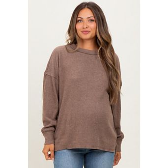 Maternity Brushed Ribbed Knit Pullover
