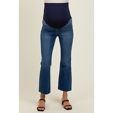 Maternity Raw Hem Kick Flare Maternity Jeans