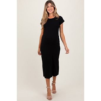 Maternity Basic Crewneck Midi Dress