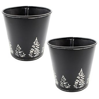 Mini Christmas Tree Buckets (2-Pack, Black)