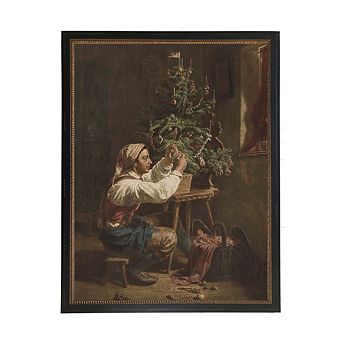 Vintage oil reproduction of a Christmas Scene