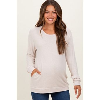 Maternity V-Neck Double Layer Nursing Pullover Top